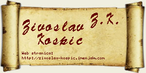 Živoslav Košpić vizit kartica